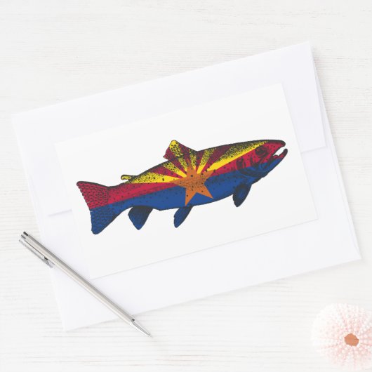 Fisch Arizona Flaggenforelle Rechteckiger Aufkleber (Umschlag)