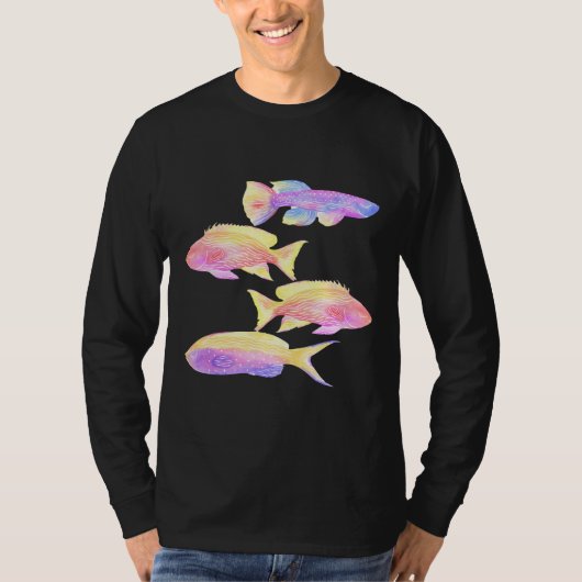 Fisch Art Multicolor Fisch Niedliche Fischkunst T-Shirt (Vorderseite)