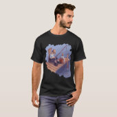 Fisch auf Bassfarbe T-Shirt (Vorne ganz)