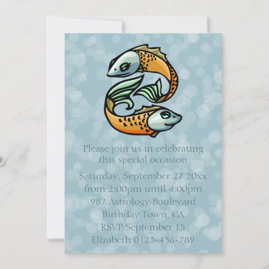 Fisch auf der Blue Birthday Party Einladung (Rückseite)