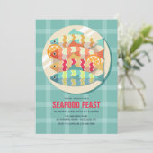 Fisch auf einem Gericht Einladung (Stehend Vorderseite)