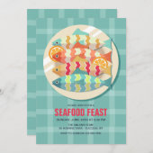 Fisch auf einem Gericht Einladung (Vorne/Hinten)