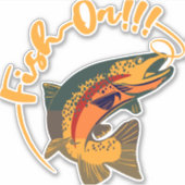 Fisch auf Regenbogenforellen Fischerei Aufkleber (Vorderseite)