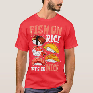 Fisch auf Reis Sushi T-Shirt