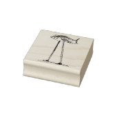 Fisch auf Stilts ist wieder auf seinem Füße Gummistempel (Stempel)