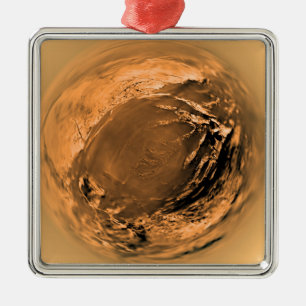 Fisch-Auge Ansicht der Oberfläche des Titanen Silbernes Ornament