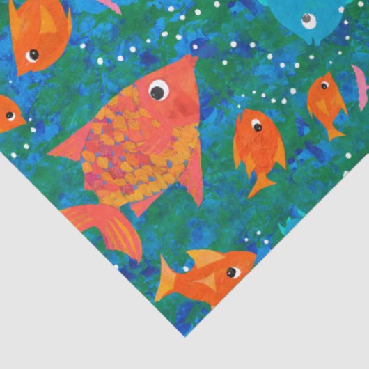 Fisch aus buntem Fisch im Meerteppichpapier Seidenpapier (Ausschnitt)