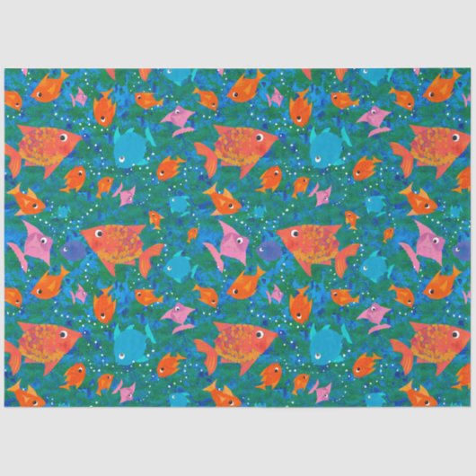 Fisch aus buntem Fisch im Meerteppichpapier Seidenpapier (Vorderseite)