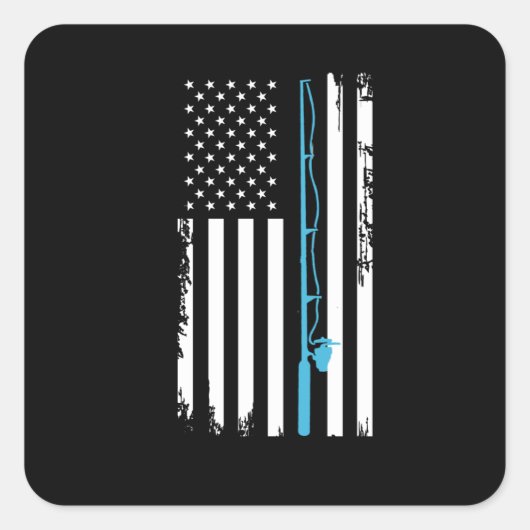 Fisch aus den USA Fisch-Angeln-Geschenk-Idee Quadratischer Aufkleber (Vorderseite)