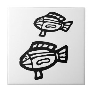 Fisch, australischer zeichn (Aborigine) Fliese
