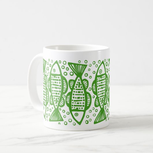 Fisch - Avocado Green Kaffeetasse (Vorderseite Links)
