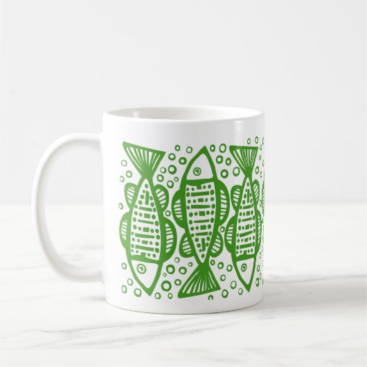 Fisch - Avocado Green Kaffeetasse (Links)