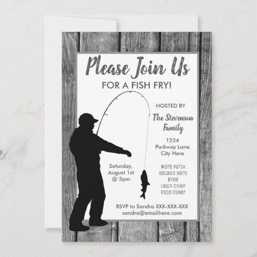 Fisch Backyard Summer GRILLEN Party Einladung (Vorderseite)
