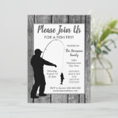 Fisch Backyard Summer GRILLEN Party Einladung (Stehend Vorderseite)