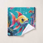 Fisch Badhandtuch Set (Waschlappen)