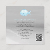 *~* Fisch Beach Sand Sea Essen tropisch Quadratische Visitenkarte (Rückseite)