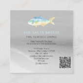 *~* Fisch Beach SILVER Sand Sea Essen tropisch Quadratische Visitenkarte (Rückseite)