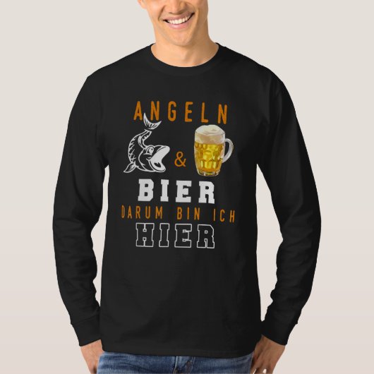 Fisch & Beer Bin Ich hier Angler Fische T-Shirt (Vorderseite)