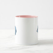 Fisch blaue Ozeane nautische Meerestiefte Tasse (Zentrum)