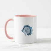 Fisch blaue Ozeane nautische Meerestiefte Tasse (Links)