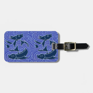 Fisch Bold Schwimmen Ozean Blau Fischen Gepäckanhänger