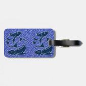 Fisch Bold Schwimmen Ozean Blau Fischen Gepäckanhänger (Rückseite horizontal)