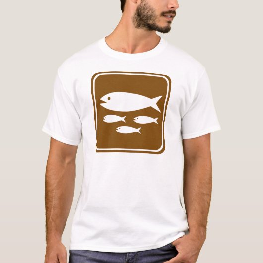 Fisch-Brutplatz-Landstraßen-Zeichen T-Shirt (Vorderseite)