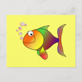 Fisch: Cartoon Postkarte (Vorderseite)