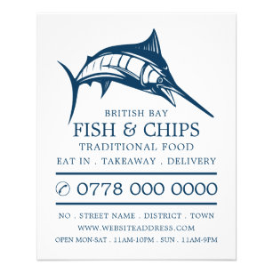Fisch & Chip Shop Restaurant Menü Werbung Flyer