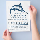 Fisch & Chip Shop Restaurant Menü Werbung Flyer (Hand)