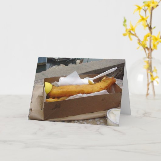 Fisch-Chips Karte (Gelbe Blume)