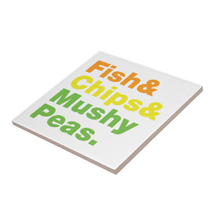 Fisch & Chips & Mushy Peas. Fliese