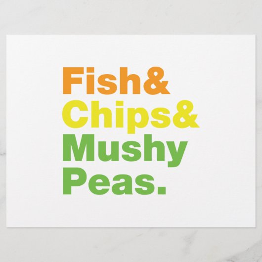 Fisch & Chips & Mushy Peas. Flyer (Hinten)