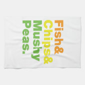 Fisch & Chips & Mushy Peas. Handtuch (Horizontal)