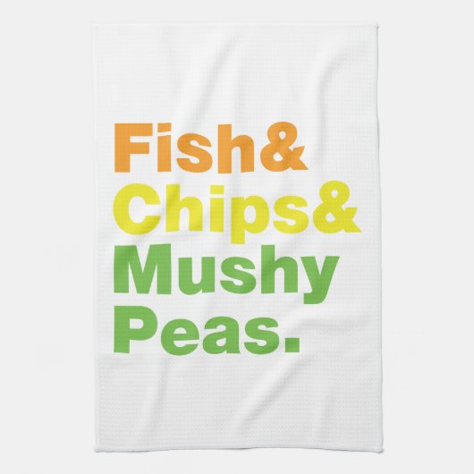 Fisch & Chips & Mushy Peas. Handtuch (Vertikal)