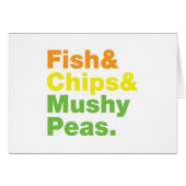 Fisch & Chips & Mushy Peas. Karte (Vorderseite (Horizontal))