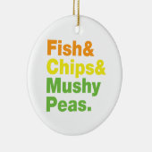 Fisch & Chips & Mushy Peas. Keramikornament (Rechts)