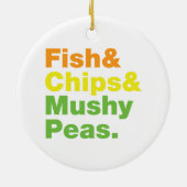 Fisch & Chips & Mushy Peas. Keramikornament (Hinten)