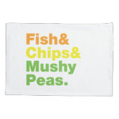 Fisch & Chips & Mushy Peas. Kissenbezug (Rückseite)