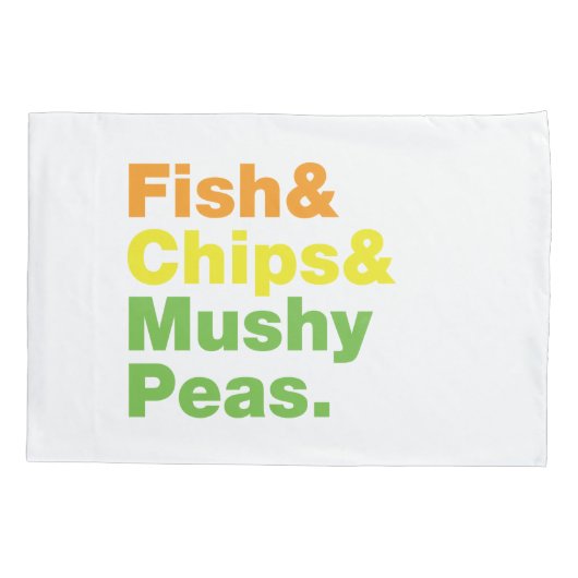 Fisch & Chips & Mushy Peas. Kissenbezug (Rückseite)