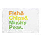 Fisch & Chips & Mushy Peas. Kissenbezug (Vorderseite)