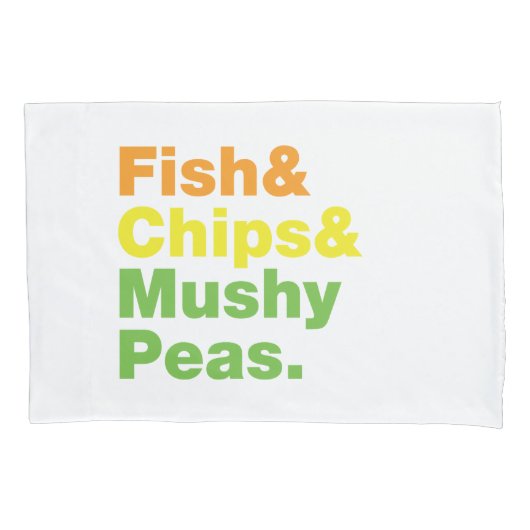 Fisch & Chips & Mushy Peas. Kissenbezug (Vorderseite)