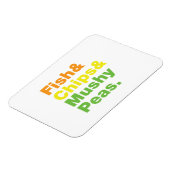 Fisch & Chips & Mushy Peas. Magnet (Linke Seite)