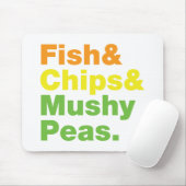 Fisch & Chips & Mushy Peas. Mousepad (Mit Mouse)
