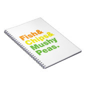 Fisch & Chips & Mushy Peas. Notizblock (Rechte Seite)