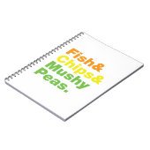 Fisch & Chips & Mushy Peas. Notizblock (Linke Seite)