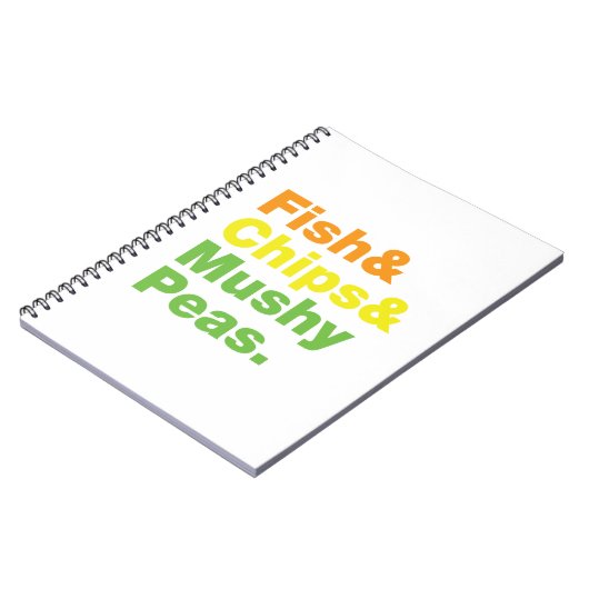 Fisch & Chips & Mushy Peas. Notizblock (Linke Seite)