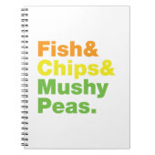 Fisch & Chips & Mushy Peas. Notizblock (Vorderseite)