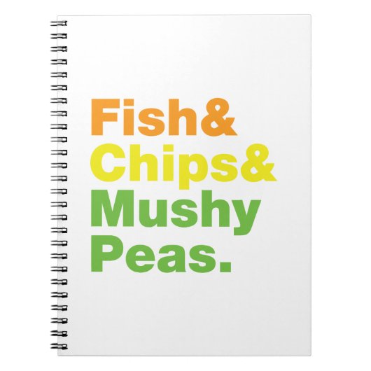 Fisch & Chips & Mushy Peas. Notizblock (Vorderseite)