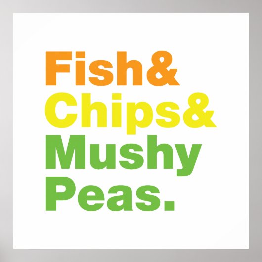 Fisch & Chips & Mushy Peas. Poster (Vorne)